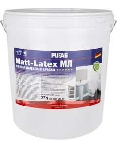 Matt Latex base A краска латексная матовая в сухих и влажных помещениях 27л Pufas