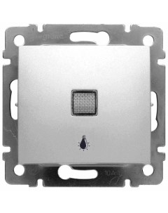 Выключатель кнопочный одноклавишный Valena 10A 250V Лампа алюминий 770113 Legrand