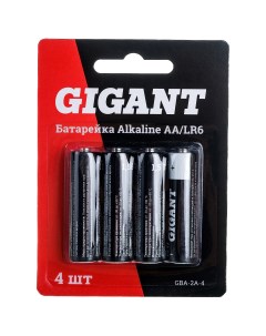 Батарейка Alkaline АА LR6 блистер 4 шт GBA 2A 4 Gigant