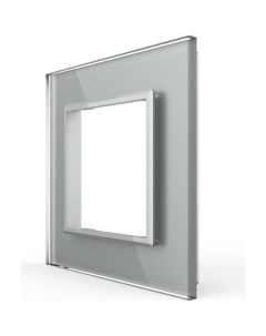 Рамка для розетки 1 пост цвет серый стекло BB C7 SR 15 Livolo