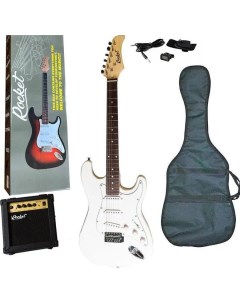1 Wh Электрогитарный набор цветная упаковка белая гитара Rocket