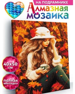 Алмазная мозаика по номерам Осенний стиль полная выкладка подрамник 40х50 Kiki