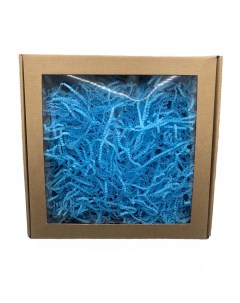 Подарочная коробка с окном с голубым наполнителем 25x25x10 Dreams