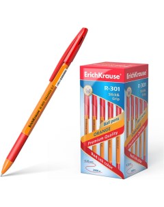 Ручка шариковая R 301 Orange Stick Grip 0 7 красный 43189 Erich krause