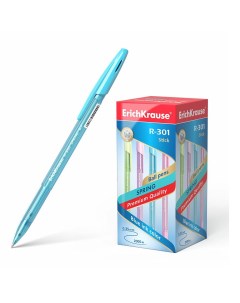 Ручка шариковая Spring Stick R 301 синяя в ассортименте Erich krause