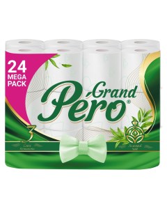Бумага туалетная Зеленый чай 3 слоя 24 рулона Péro