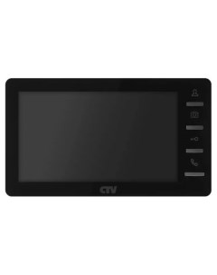 Видеодомофон M1701 S черный с кнопочным управлением в корпусе с soft touch покрытием графическое мен Ctv