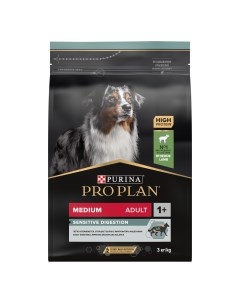 Сухой корм ПРО ПЛАН для взрослых собак средних пород при чувствительном пищеварении с ягненком Pro plan
