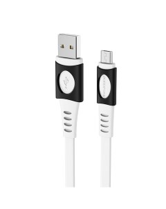Кабель USB Micro USB плоский быстрая зарядка 1м белый Carib BX35 Borofone