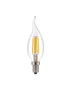 Лампа светодиодная филаментная Е14 4200К 5 Вт 550 Лм 230 В свеча на ветру прозрачная Elektrostandard
