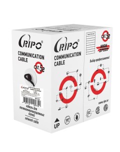 Интернет кабель уличный витая пара UTP CAT5e 4х2х0 51 мм CCA PE Plus черный 305 м Ripo