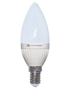 Лампа светодиодная E14 6 5W 2700K свеча матовая LC CD 6 5 E14 827 L200 Наносвет