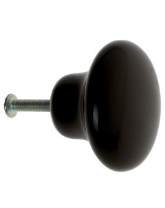 Ручка кнопка Ceramics 002 керамическая черная Nobrand