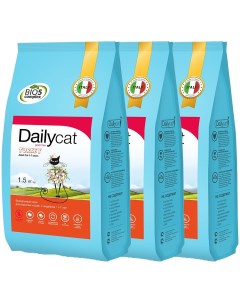 Сухой корм для кошек casual с индейкой 3шт по 1 5кг Dailycat