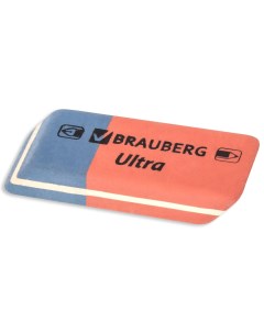 Ластик Ultra 42х14х8мм красно синий натуральный каучук 80шт 228708 Brauberg