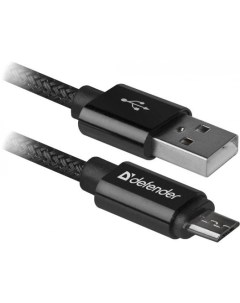 USB кабель USB08 03T PRO USB2 0 Черный AM MicroBM 1m 2 1A 87802 Defender