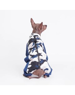Комбинезон камуфляжный для собак XL черно синий Petmax