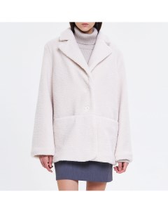 Белое плюшевое пальто жакет Mollis