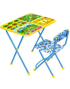 Мебель детская стол стул мягкий моющаяся Познайка Познаю мир металл пластик 682 Nika