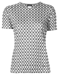 Akris футболка с круглым вырезом и узором 10 серебристый Akris