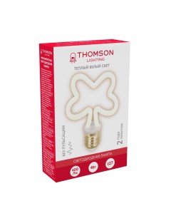 Лампа светодиодная E27 нитевидная 4Вт 2700K теплый свет 400лм филаментная DECO CLOVER Art filament T Thomson