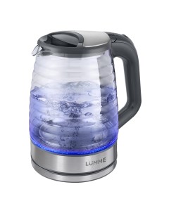 Чайник электрический LU 165 2 л серый серебристый прозрачный Lumme