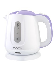 Чайник электрический MT 4636 1 2 л белый фиолетовый Марта