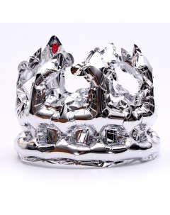 Шар фольгированный Корона ободок серебро Nobrand