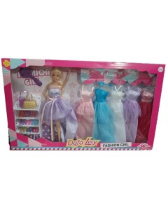 Кукла Модница 5 платьев обувь сумочки в коробке 8446 Defa lucy