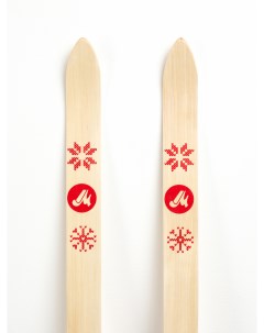 Детский лыжный комплект Маяк Baby 100 см с креплениями и палками синий дерево Лыжная фабрика маяк