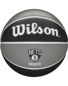 Баскетбольный мяч NBA team tribute broklyen nets 7 черно серый Wilson