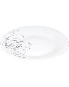 Тарелка десертная Эскиз розы 18 см белая Мфк