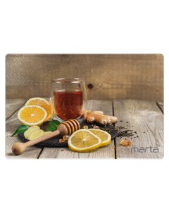 Доска разделочная сервировочная MT 3740 гладкая чай с лимоном Марта