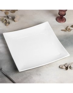 Блюдо фарфоровое для подачи бланш квадрат d 30 5 см белый Magistro
