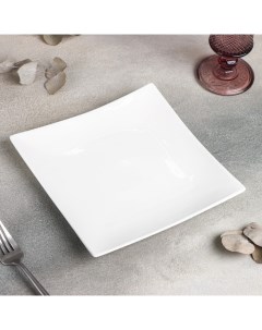 Блюдо фарфоровое для подачи бланш квадрат d 19 см белый Magistro