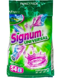 Стиральный порошок Universal универсальный 4 5 кг 54 стирки пакет Signum