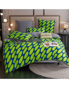 Комплект постельного белья 318986327 2 спальный зеленый синий Ситрейд