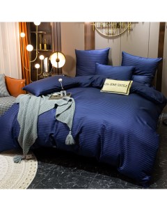 Комплект постельного белья евро синий Ситрейд