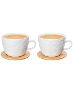 Чашка для капучино и кофе латте 500 мл 14х11 2х8 см Кружево 2 шт Elan gallery