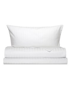 Комплект постельного белья двуспальный страйп сатин 50x70 см белый Cottonika