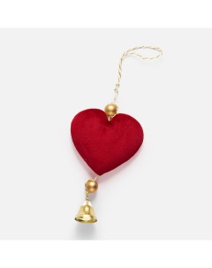 Елочная игрушка Сердце 1 шт красный Феникс-презент