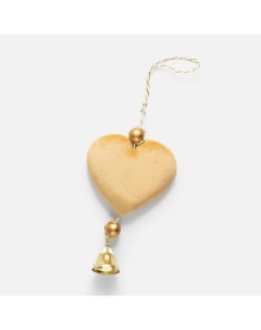 Елочная игрушка Сердце 1 шт желтый Феникс-презент