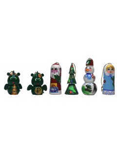 Набор елочных игрушек НЕИДСК 14 2 6 КК 1 6 шт разноцветные Новогодний 2 символ года Шнхп