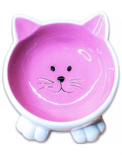 Миска Mr Kranch керамическая Мордочка кошки 100 мл розовая Mr.kranch