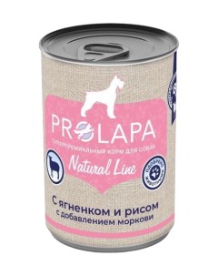 Влажный корм для собак Natural Line с ягненком рисом и морковью 400 г 6 шт Prolapa
