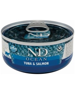 Консервы для кошек N D Ocean тунец с лососем 24шт по 70г Farmina