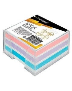 Диспенсер настольный для бумажного блока 90x90x50мм прозрачный цветной блок Informat