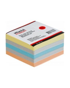 Блок кубик для записей Эконом 90x90x50мм разноцветный прозрачный бокс 36шт Attache