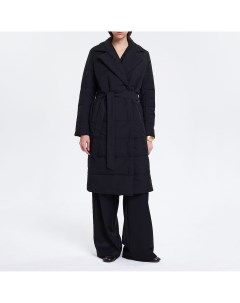 Чёрное стёганое пальто Anna pekun