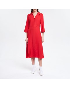 Красное платье со складками Asur